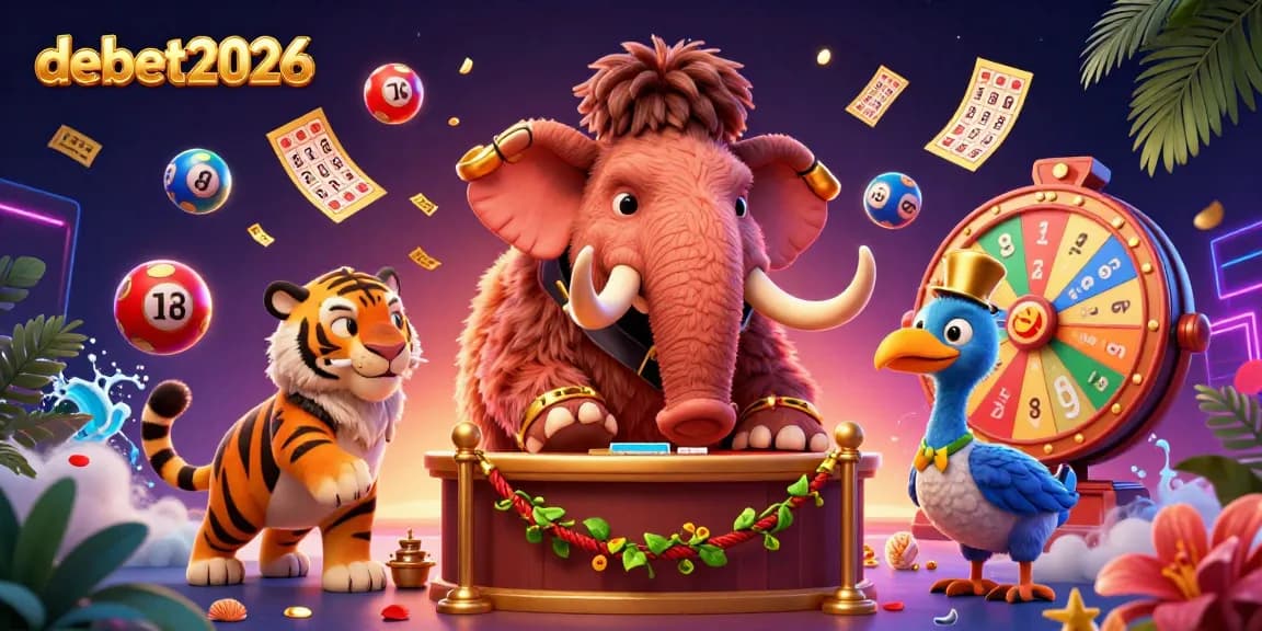 Experience the excitement of debet2026 with vibrant characters and dynamic gaming elements in this captivating casino scene.