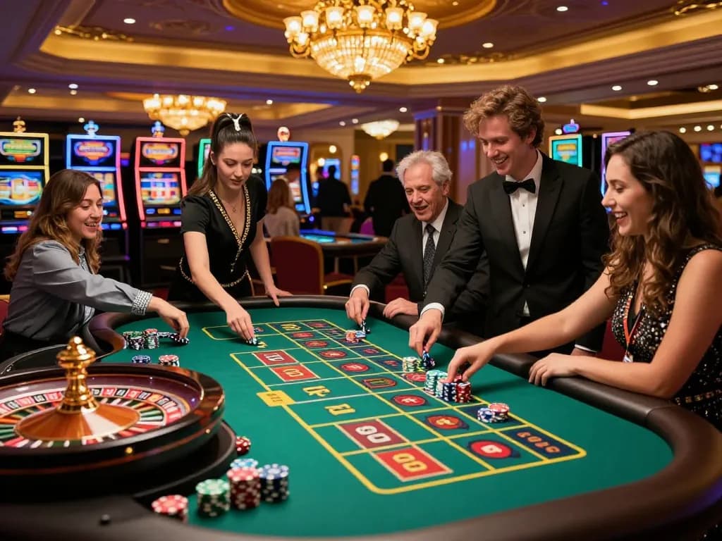 situs slot thailand offers thrilling gameplay on a roulette table with vibrant casino atmosphere