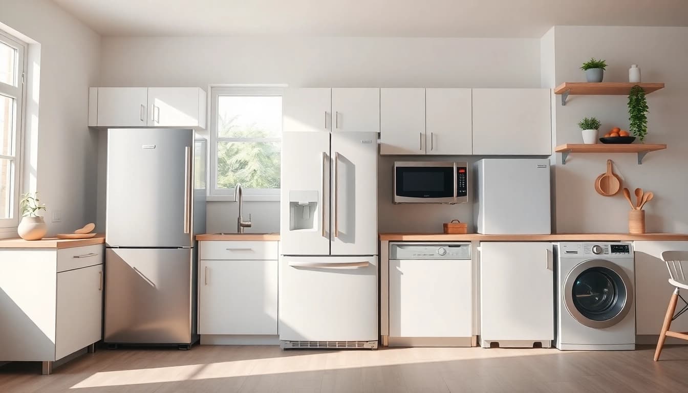 Transform any kitchen with affordable appliances, showcasing modern design and functionality in a cozy setting.