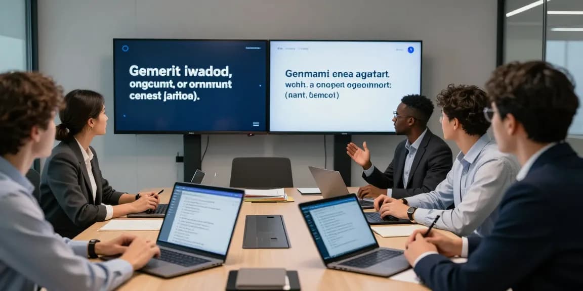 Effektive Kommunikation in einem modernen Meeting: ins Deutsche übersetzen mit KI-gestützter Technologie.