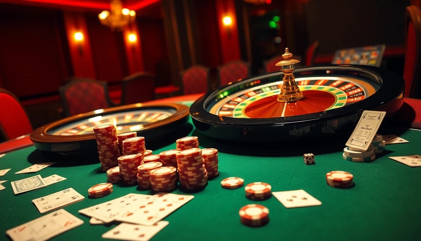 Experience the thrill of betting at Hay88’s premier casino table with playing cards and chips.