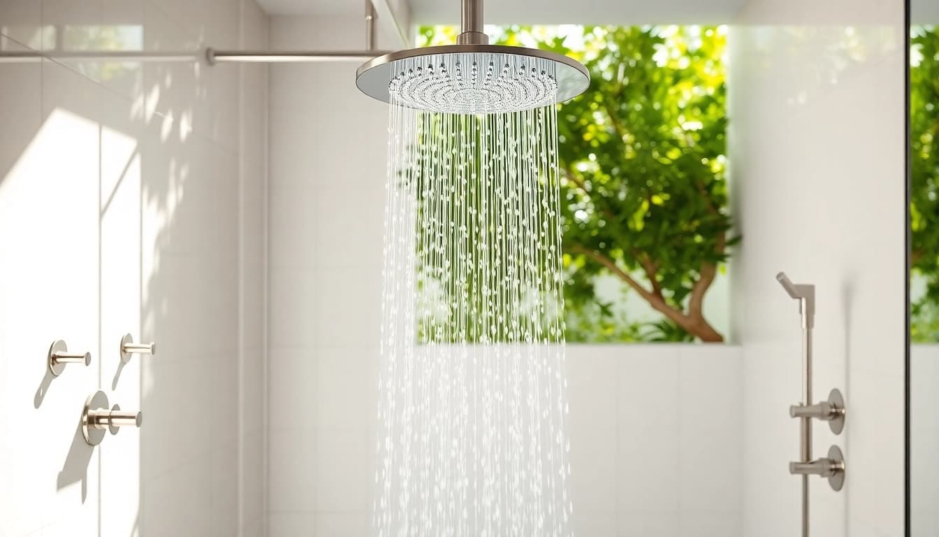 Upgrade your bathroom with sunny shower USA, featuring a modern design and sleek fixtures.