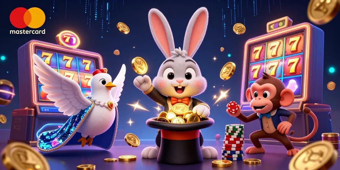 Experience excitement at mastercard casinos with our magical illustration featuring casino elements in a vibrant setting.