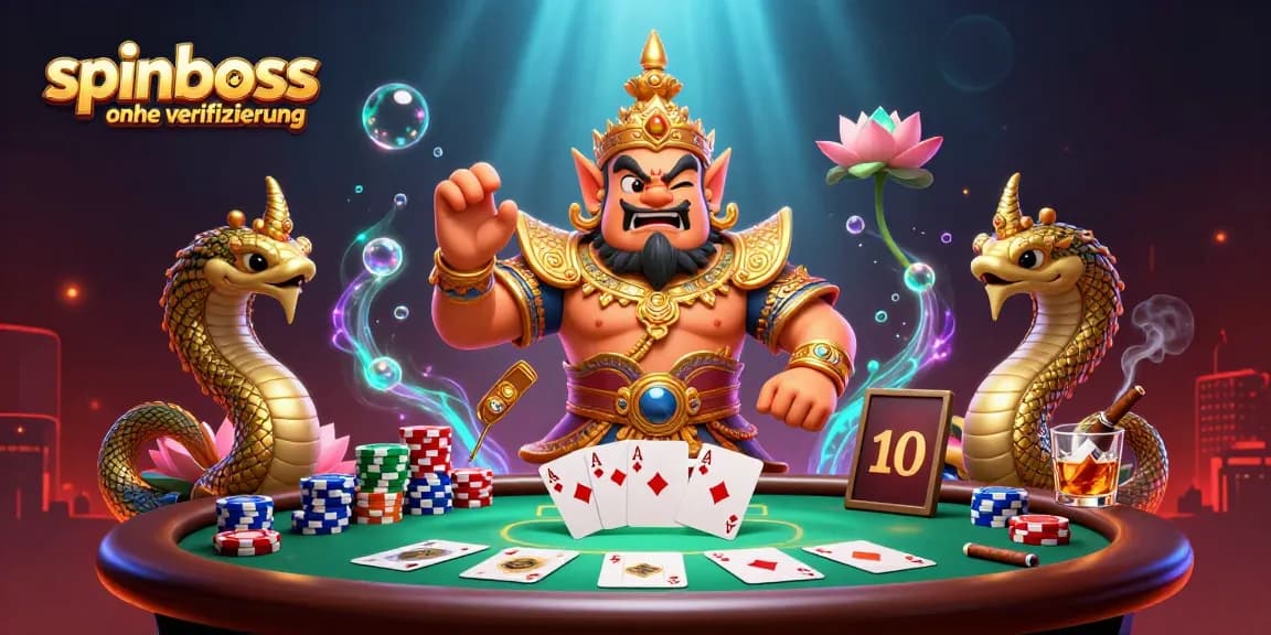 Erlebe den spannenden Spinboss ohne Verifizierung mit einem aufregenden Poker-Visual.