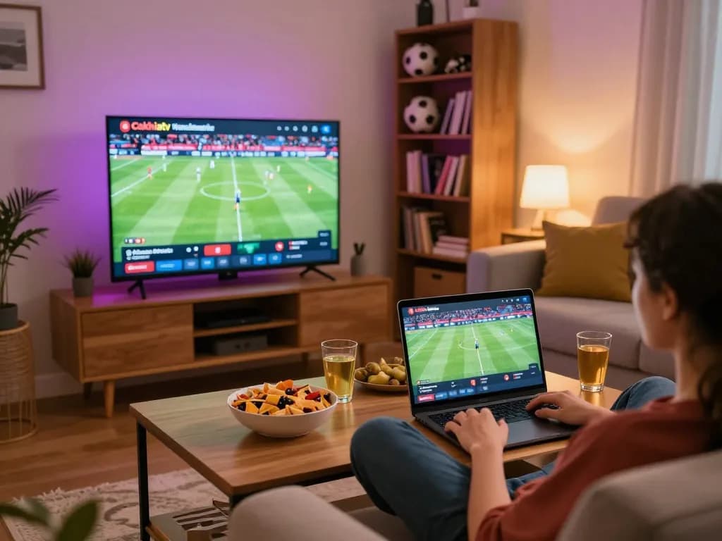 Watch the thrilling footbal stream Cakhiatv live on a laptop in a cozy environment.