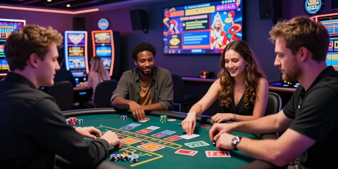Engaging scene at mastercard casinos with diverse players enjoying live dealer games and vibrant surroundings.