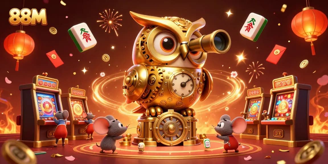 Experience the thrill of 88M in a vibrant casino scene with charming characters.