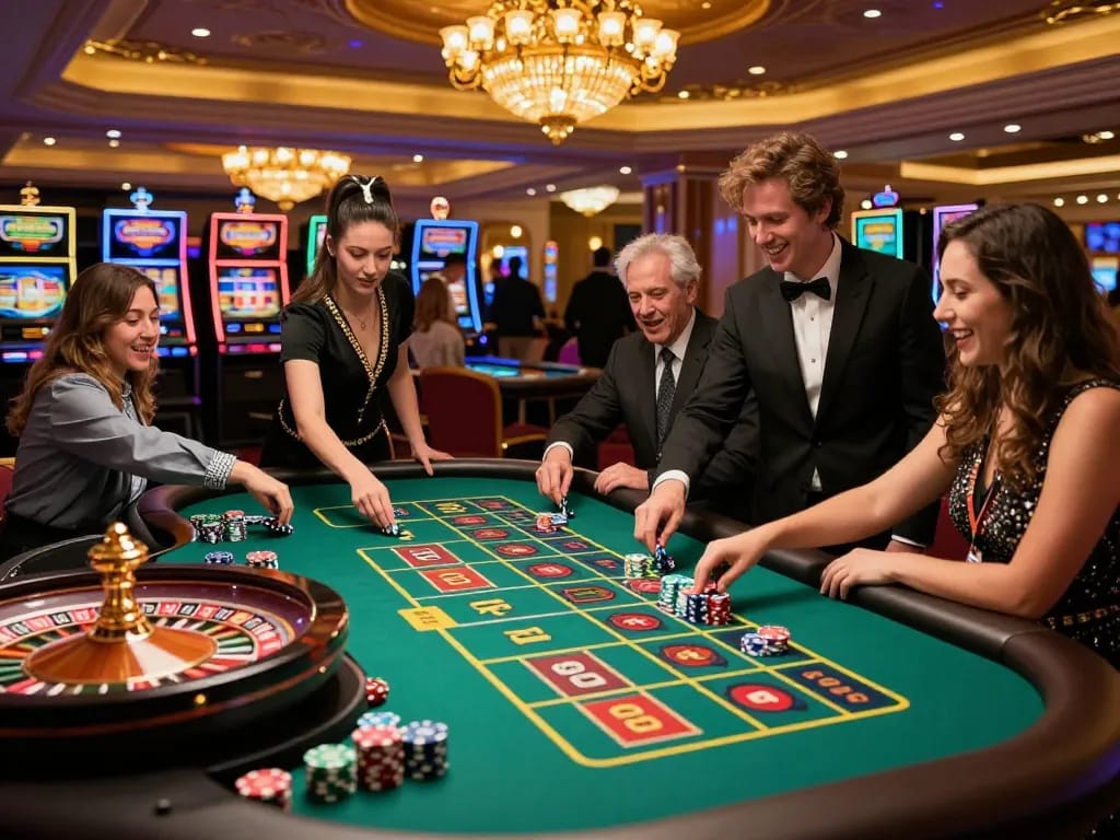 situs slot thailand offers thrilling gameplay on a roulette table with vibrant casino atmosphere