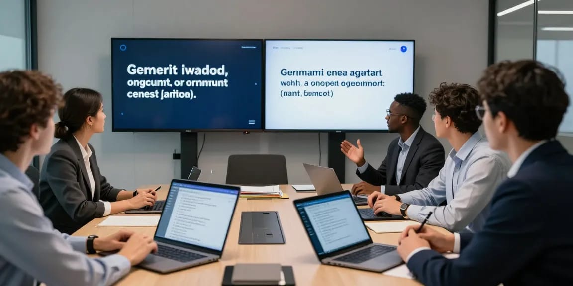 Effektive Kommunikation in einem modernen Meeting: ins Deutsche übersetzen mit KI-gestützter Technologie.