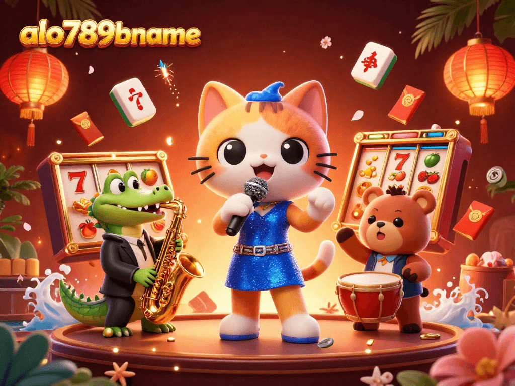 Experience the excitement of alo789bname with vibrant casino-themed characters and elements in a dynamic illustration.