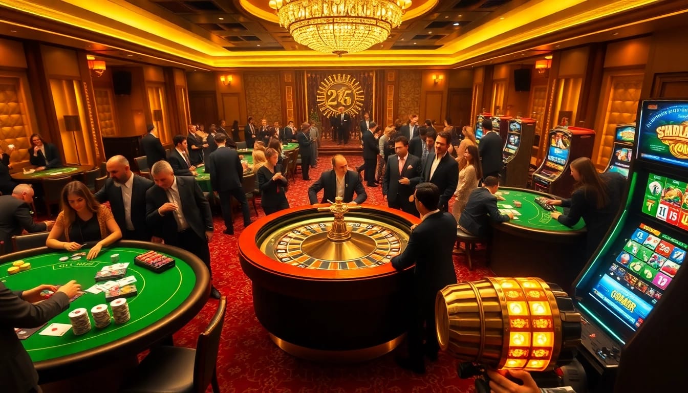 CM88 casino scene with roulette wheel, poker tables, and vibrant slot machines.