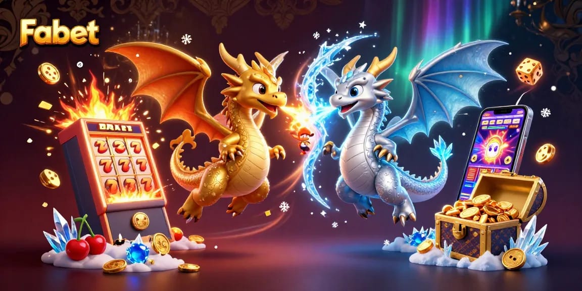 Engage with Fabet and spin to win among dragons in this vibrant 3D casino scene!