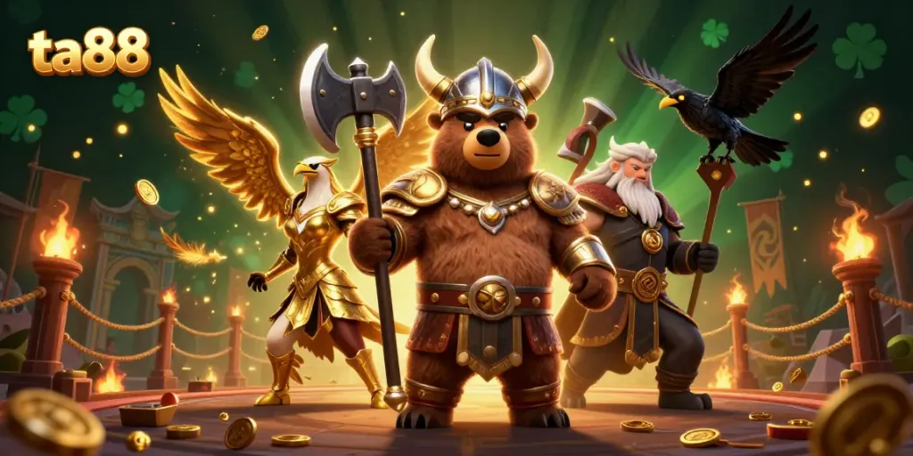 Engage in thrilling gameplay at ta88 with this ultra-detailed 3D illustration featuring Viking characters.