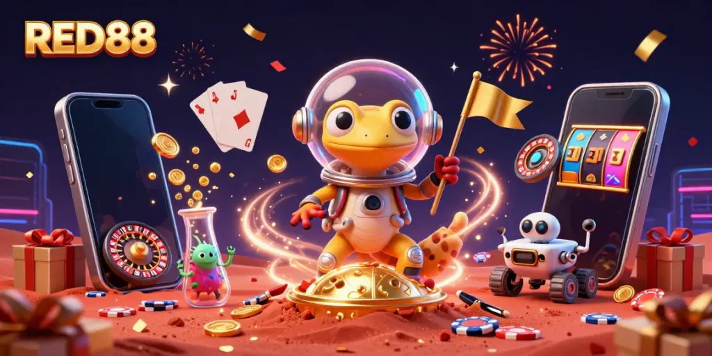 Celebrate wins with RED88 at a vibrant, dynamic Martian casino adventure.