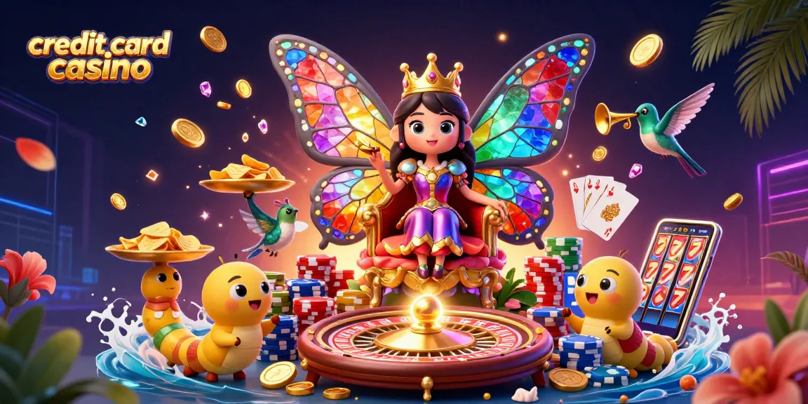 Experience the vibrant world of credit card casino gaming with colorful characters and thrilling game elements.