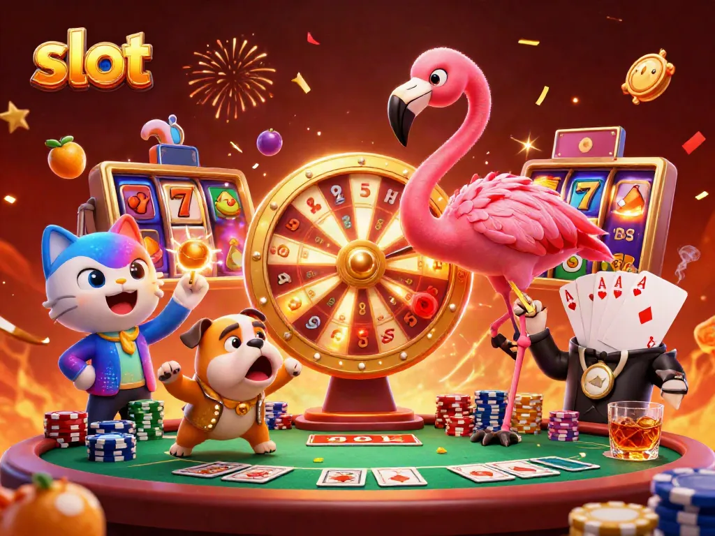 Experience thrilling slot action with a vibrant game show setting featuring characters and colorful symbols.