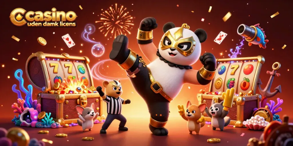 Experience the excitement of casino uden dansk licens with vibrant characters and festive gaming elements.