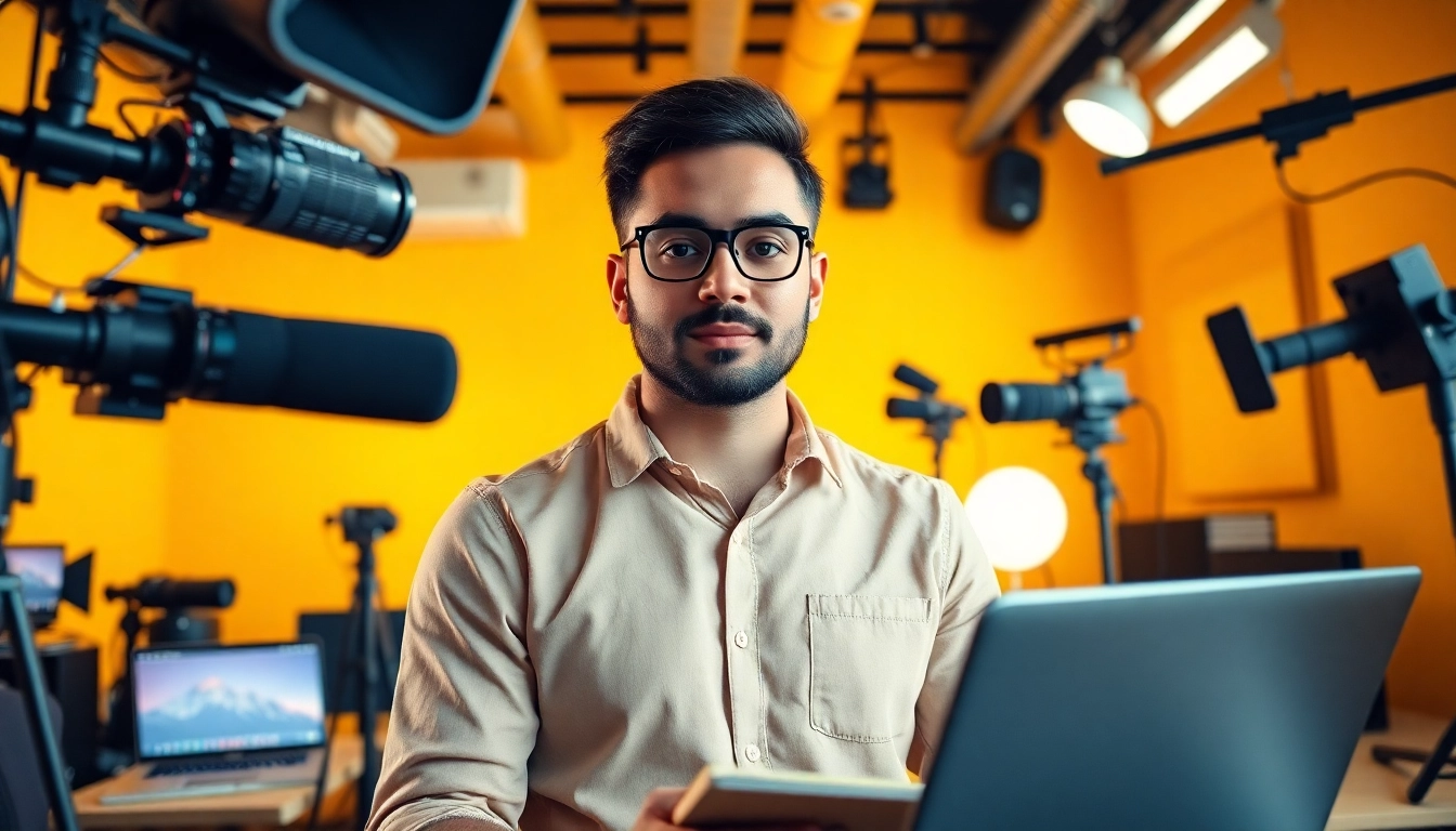Professional content creator demonstrating how to get paid for content creation fast in a vibrant studio.