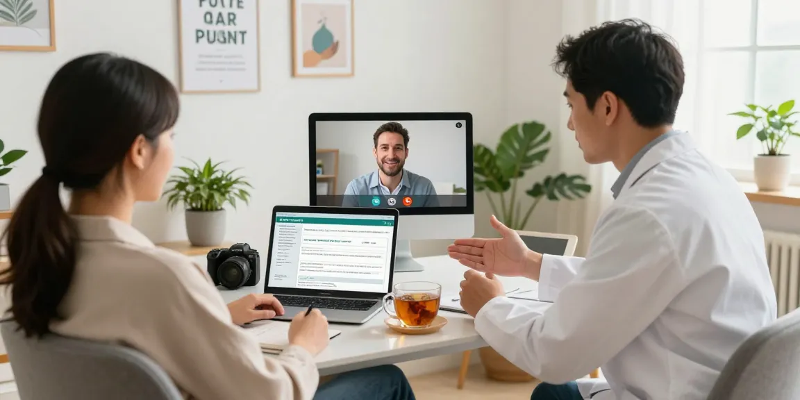 Mit DocNow24 Cannabis Rezept online bestellen, während ein Patient mit Arzt über Videoanruf spricht.