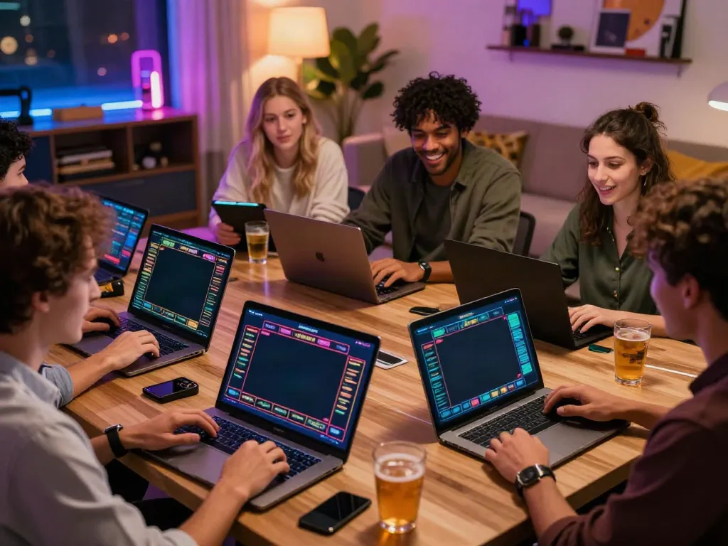 Dewacash Asia gaming scene showing friends enjoying live dealer bets online.