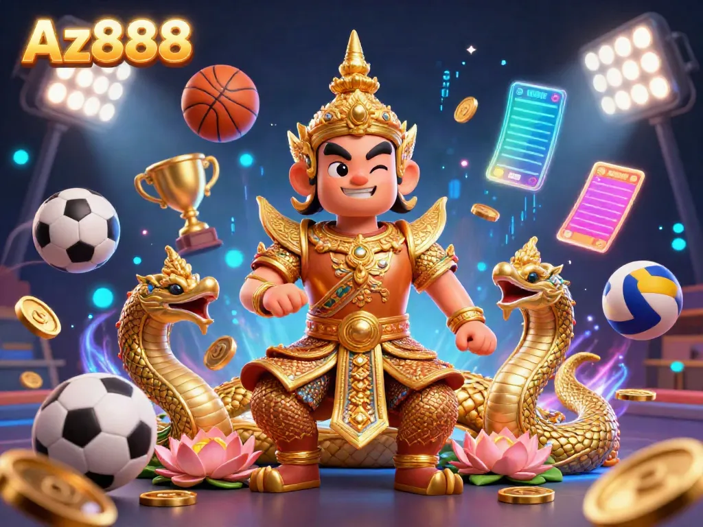 Az888 players enjoying dynamic sports betting experience with vibrant characters and energetic elements
