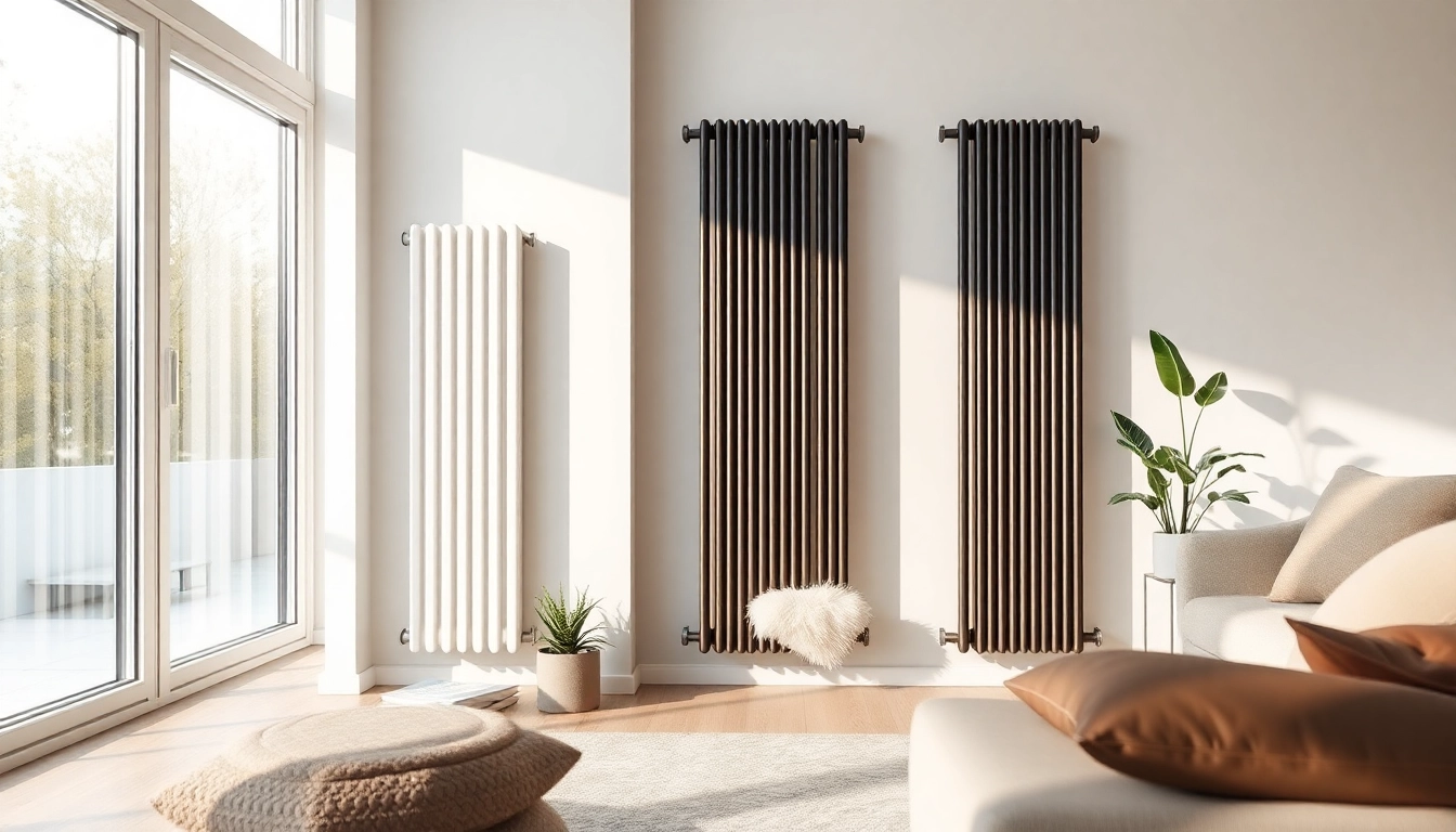 heizkörper kaufen – Moderne Heizkörper in eleganter Wohnumgebung präsentieren stilvolles Design.