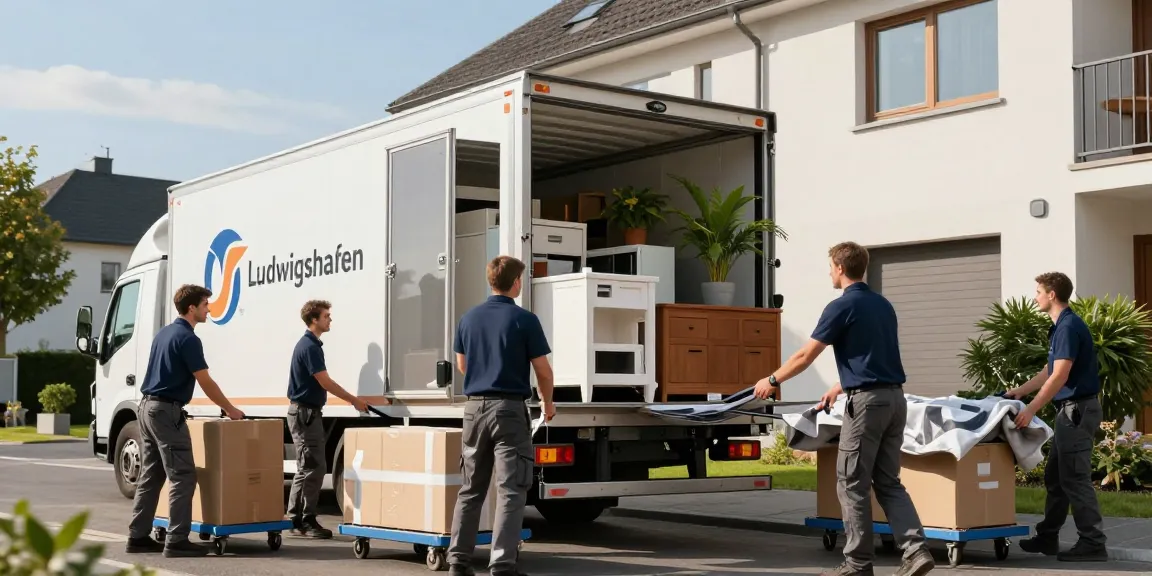 Umzugsunternehmen Ludwigshafen Personen beim professionellen Umzug mit Möbeln und Kartons