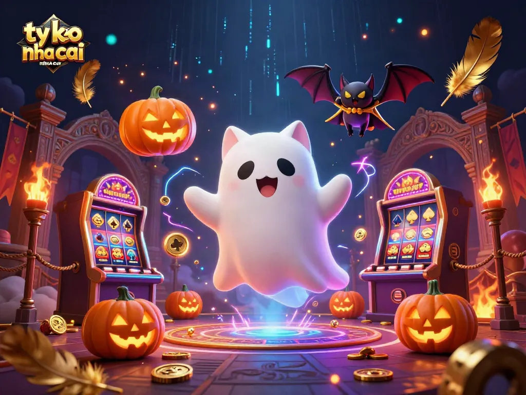 Experience ty le keo nha cai with a ghost cat and bat in a haunted casino adventure.