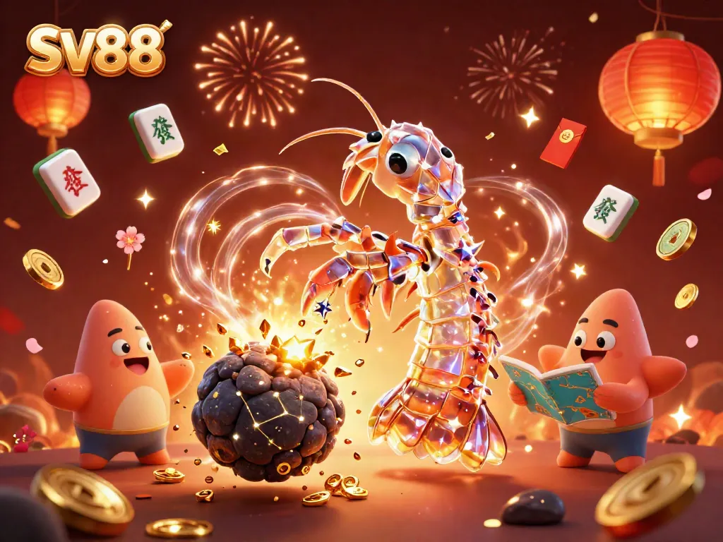 Explore SV88's dynamic gaming world with a galactic mantis shrimp and treasure-filled asteroids.