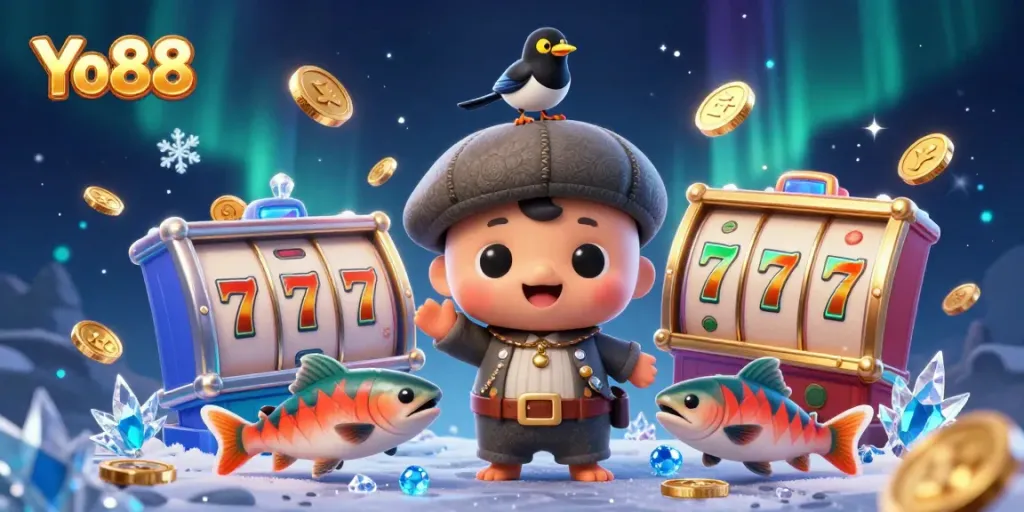Engage with Yo88's thrilling jackpot slots featuring exciting characters and vibrant gaming elements.