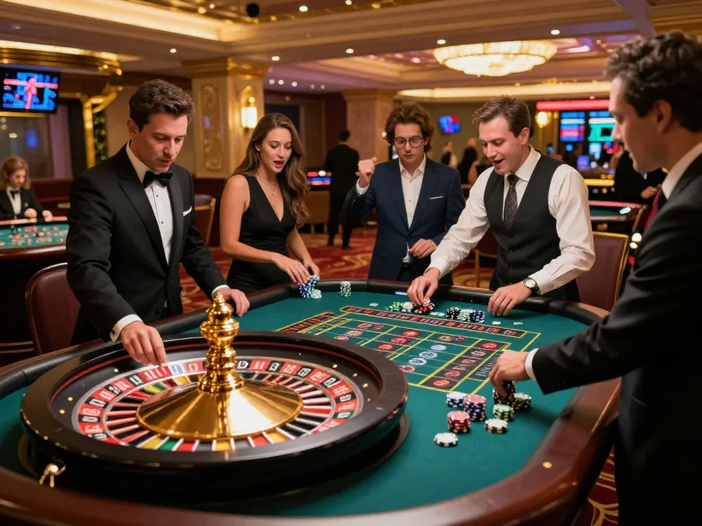 VA88 roulette table attracting players with vibrant chips and dynamic gameplay atmosphere