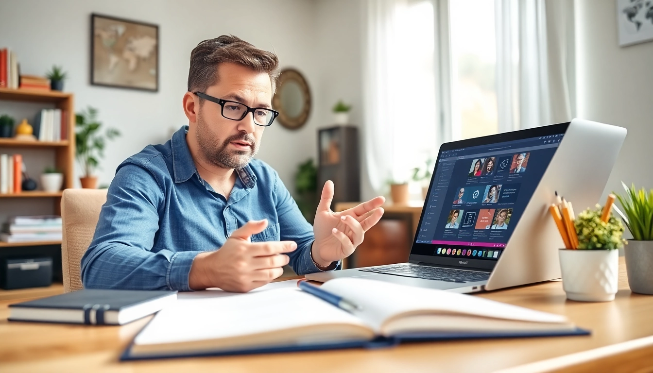 Engaged student receiving remote exam help from a professional tutor in a modern home office.