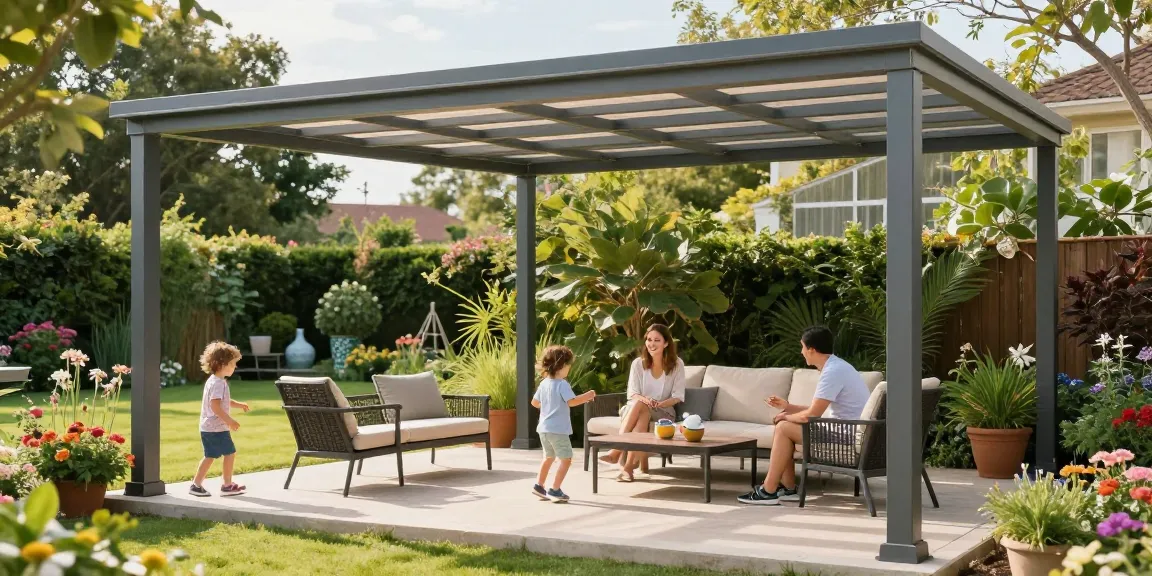 Terrassenüberdachungen aus Aluminium schaffen einen einladenden Outdoor-Bereich.