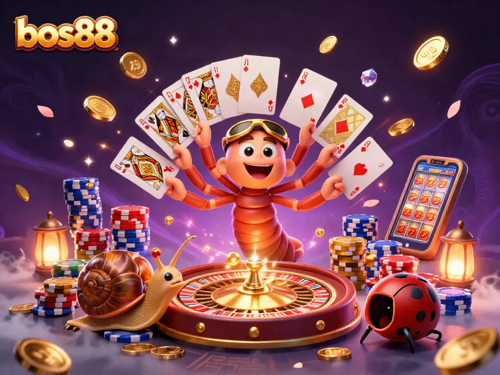 Experience thrilling action with bos88 as the cartoon dealer showcases vibrant casino elements.