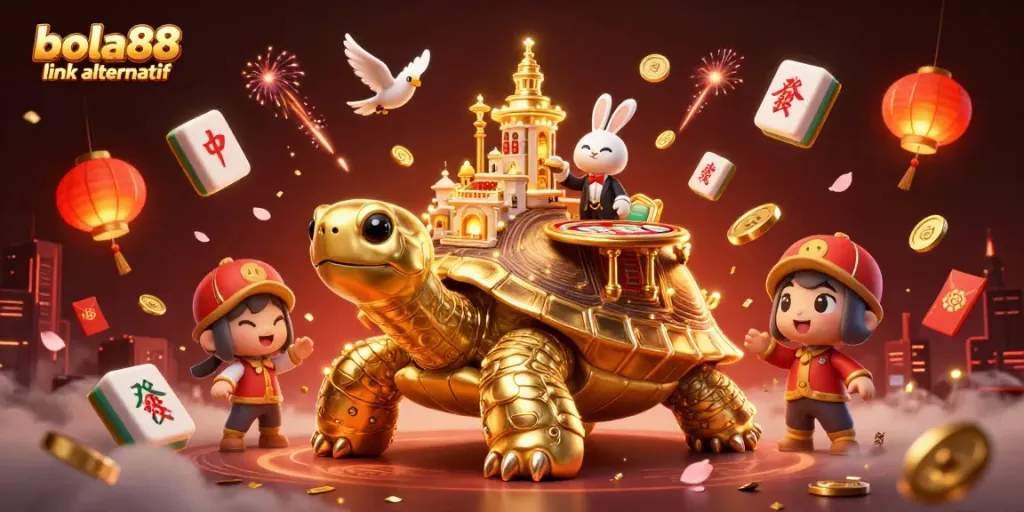 Bola88 link alternatif offers a vibrant sports betting experience at the 2026 World Cup with engaging visuals and lively characters.