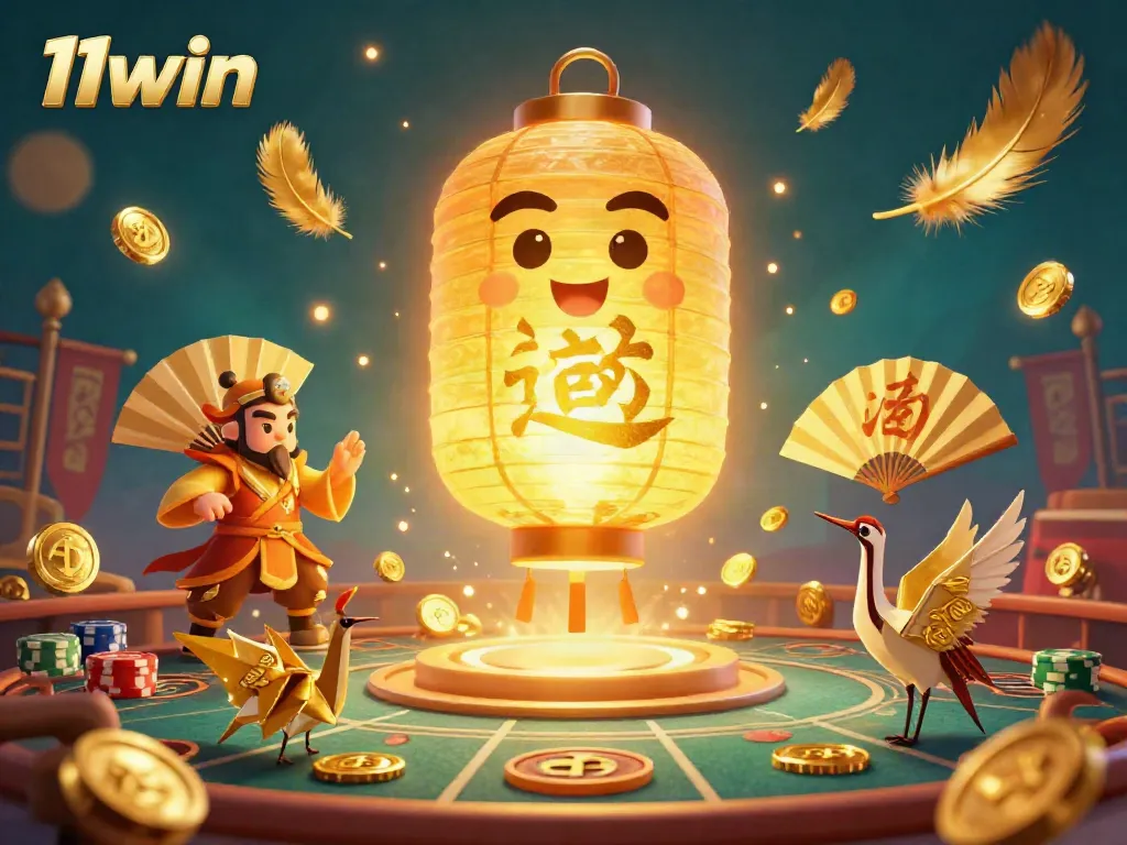Experience thrilling action at 11win casino with vibrant golden characters amidst coins and betting tokens.