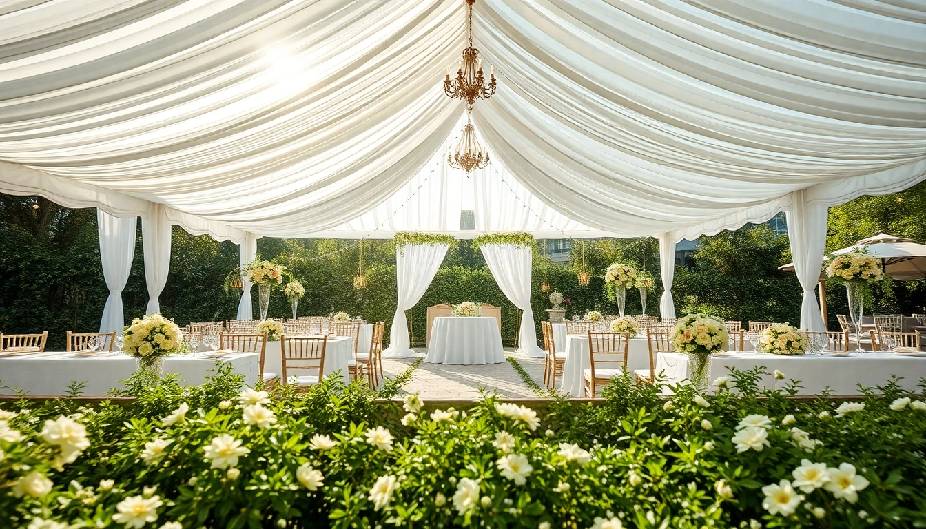 Experience Wedding Tent Chair & Table Rentals with elegantly arranged outdoor setups.