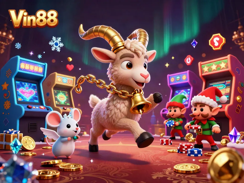 Win big at Vin88’s spooky casino with Krampus, an angel mouse, and mischievous elves!