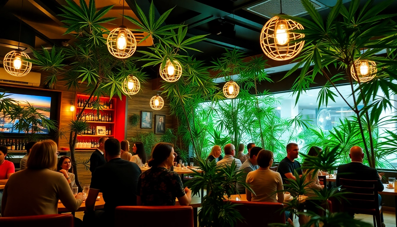 Meilleurs Clubs Cannabis Madrid dans une ambiance chaleureuse avec des membres profitant de l'espace.