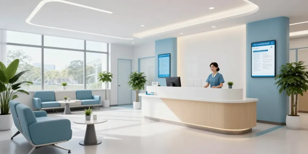 Schwarzkümmelöl in einem modernen Gesundheitszentrum für natürliche Patientenpflege.
