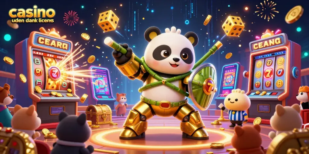 Engaging 3D illustration of casino uden dansk licens showcasing vibrant characters and casino elements.