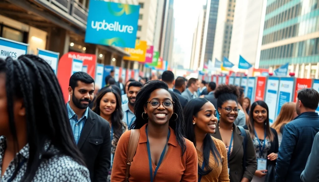 networking for a job in chicago at a lively job fair