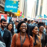 networking for a job in chicago at a lively job fair