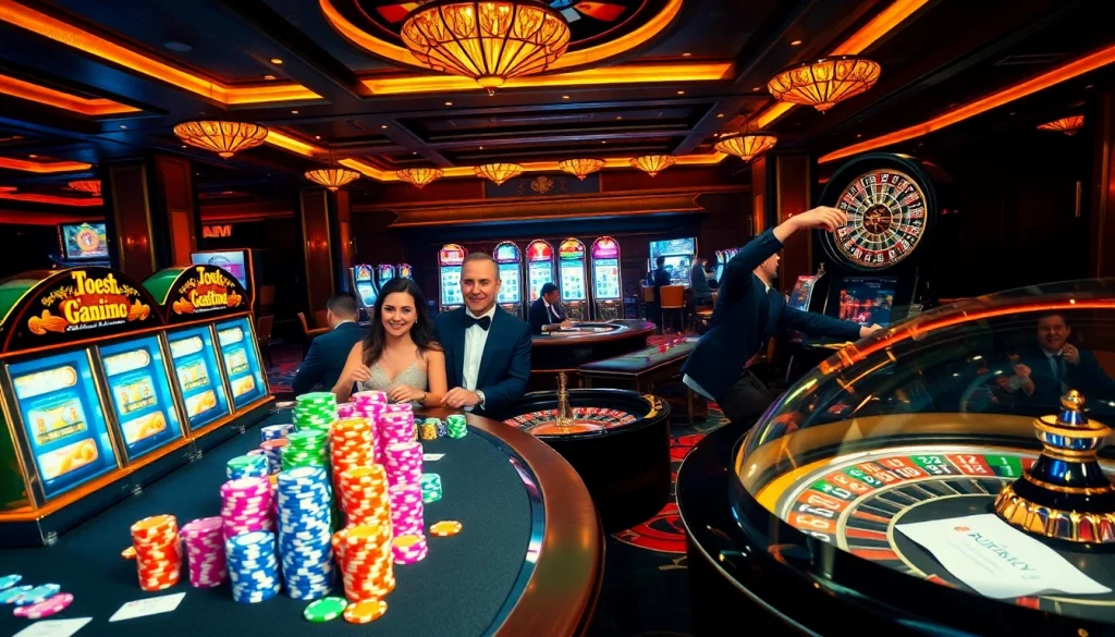 Experience the thrill of gambling at uu88 com with vibrant casino tables and slot machines.