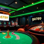 Exciting online poker game at ga6789 with vibrant tables and chips.