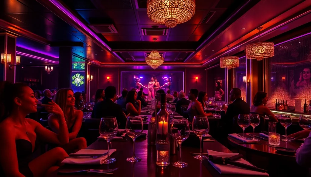 Dinner SXM experience at Club Noir showcasing luxurious ambiance and captivating performances.
