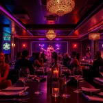 Dinner SXM experience at Club Noir showcasing luxurious ambiance and captivating performances.