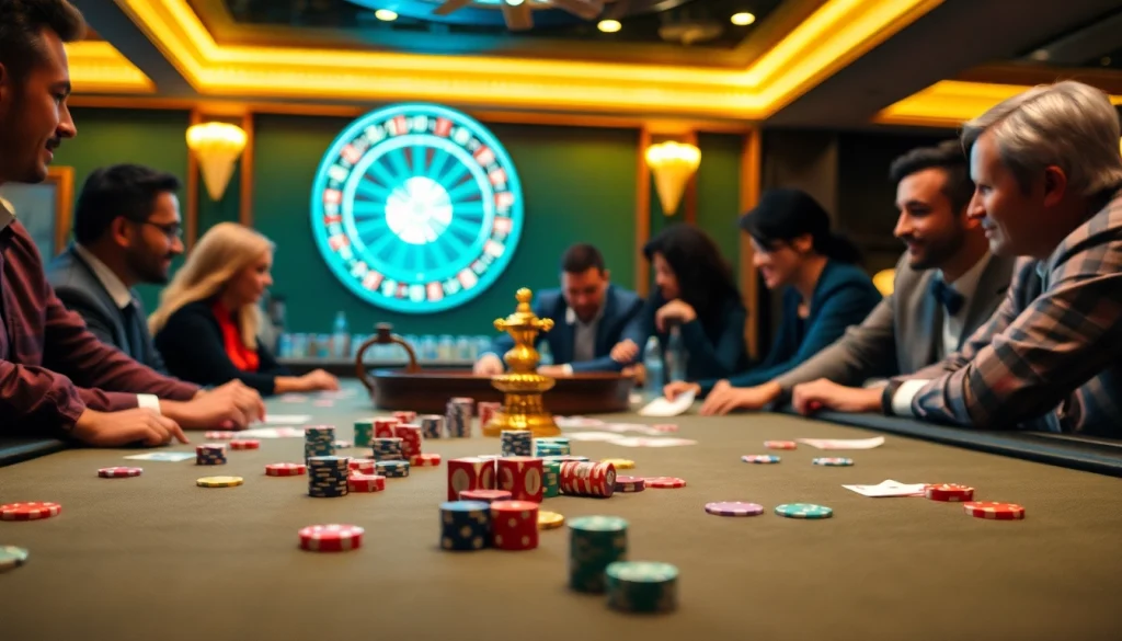 S8 com casino scene featuring vibrant chips and a roulette wheel for exciting gambling.