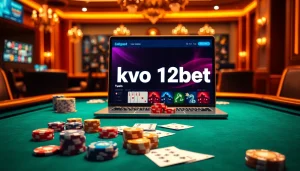 Experience the thrill of gambling with ink vao 12bet, featuring poker chips and an inviting casino interface.
