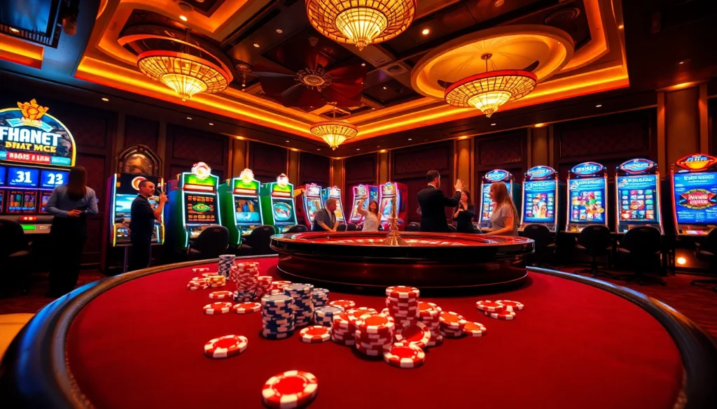 Experience the excitement at Nhà Cái THABET with vibrant casino games and lively atmosphere.